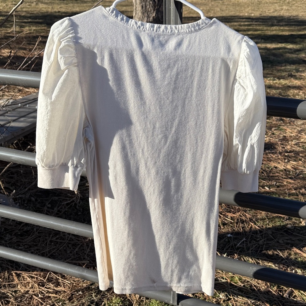 LOFT Women's Ivory Eyelet Blouse - Picture 2 of 2